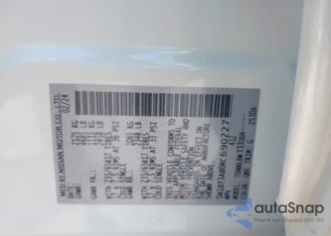 2024 Nissan Rogue S Intelligent Awd из США, поврежденный, VIN 5N1BT3AB0RC690227